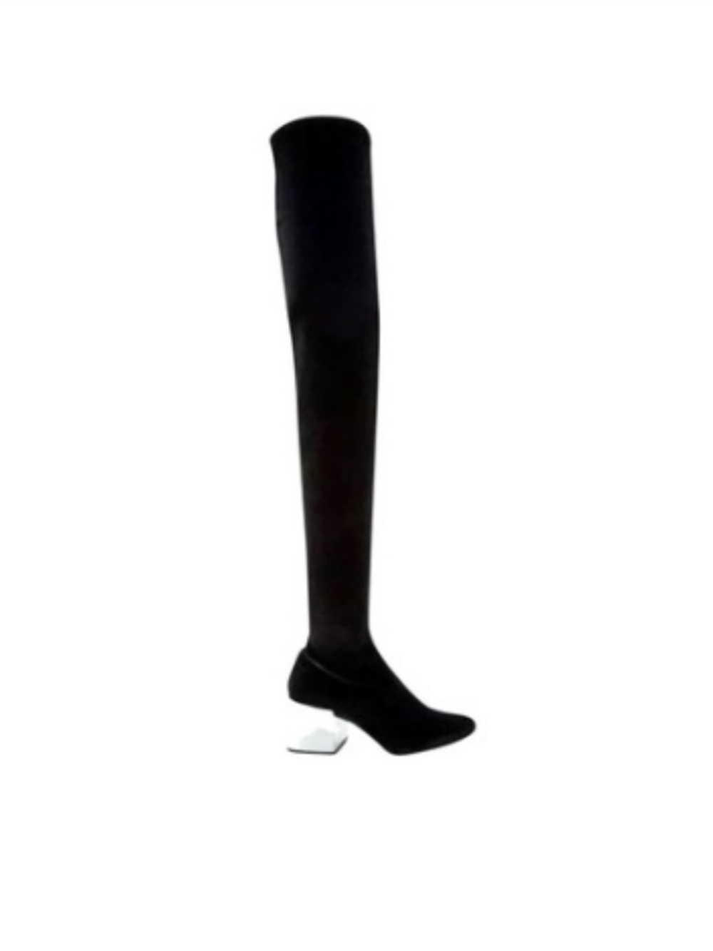 Maison Martin Margiela Black Over-the-Knee Velvet Boots Rare MM6